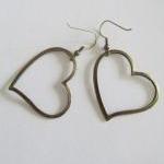 Antique Bronze Heart Earrings