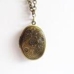 Antique Bronze Locket Necklace
