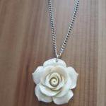 White Coral Flower Necklace